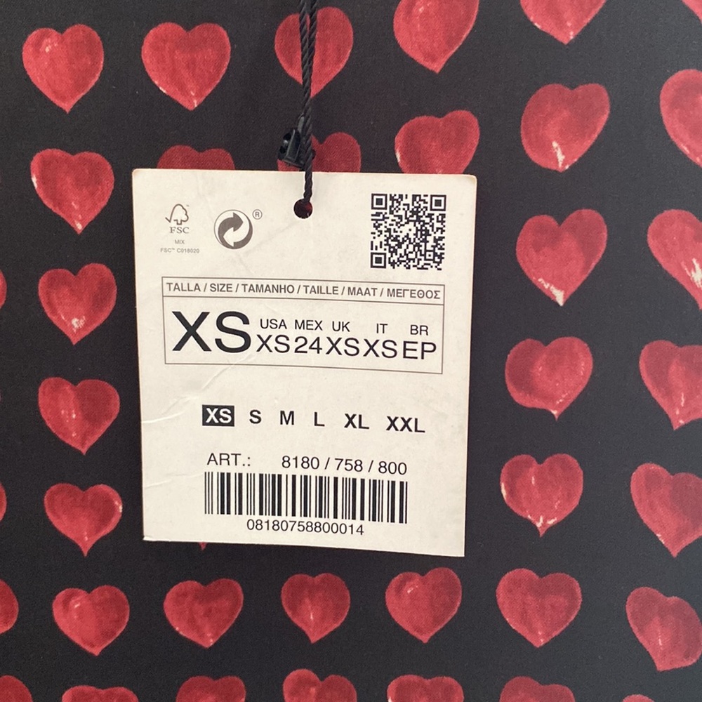 Zara Heart Print Satin Dress! - Picture 3 of 3